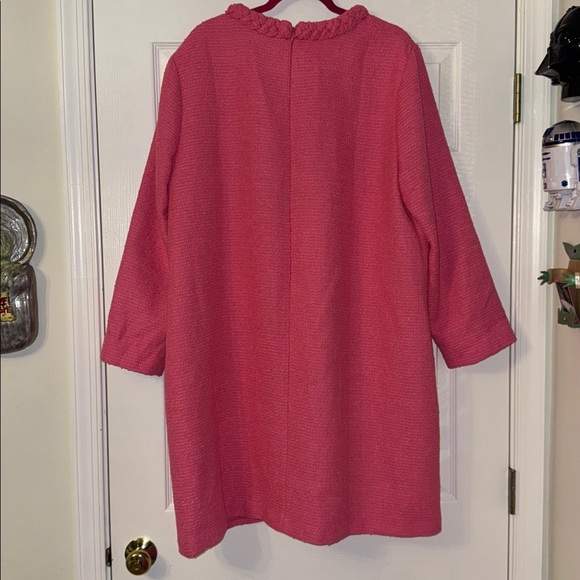 Hot Pink Tweed Long Sleeve Jackie Dress Tuckernuck - Picture 6 of 7